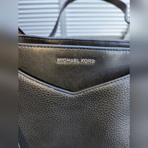 Michael Kors Whitney Large Leather Tote Bag Black (silver hardware)